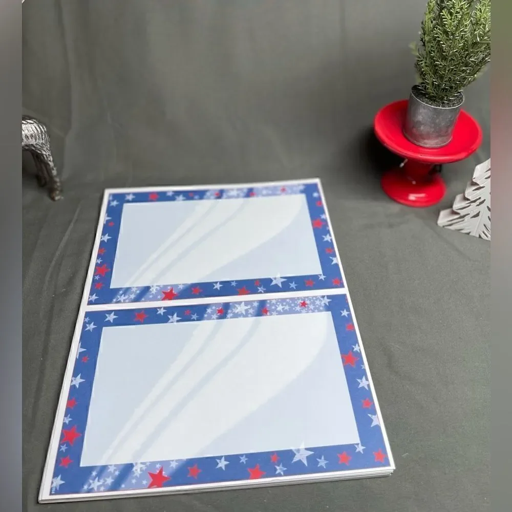 🔥❤️🔥 50 NEW! Stars & Stripes Red, White & Blue Printable Invitation Set of 50